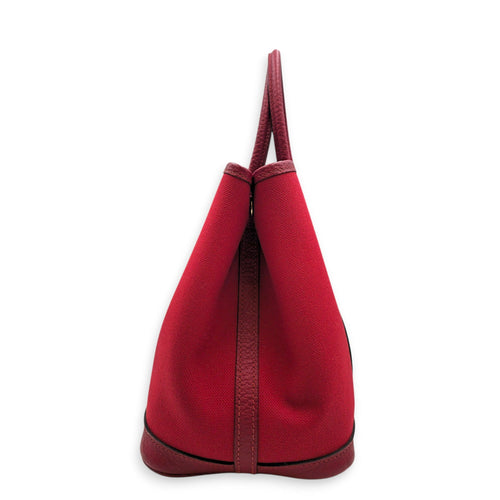 Garden Party 30 Rouge grenat in Vache Country/Toile Palladium hardware CL2605-21434 4