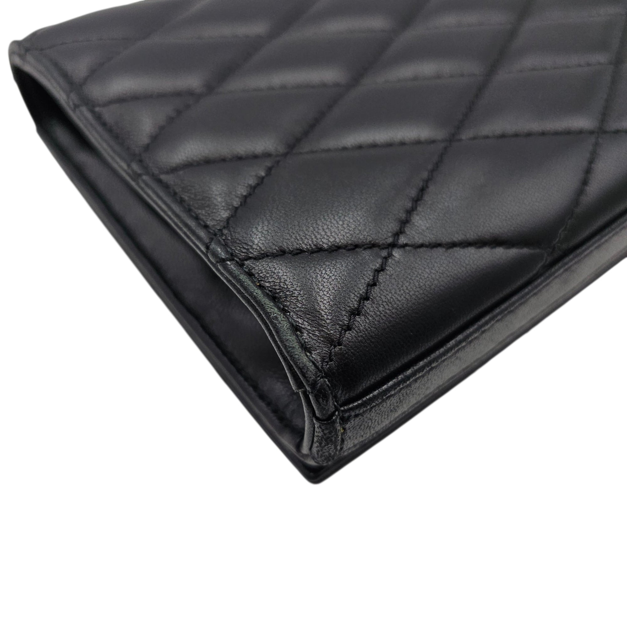 Kate Black Clutch in Lambskin Silver hardware CL2605-21436 12