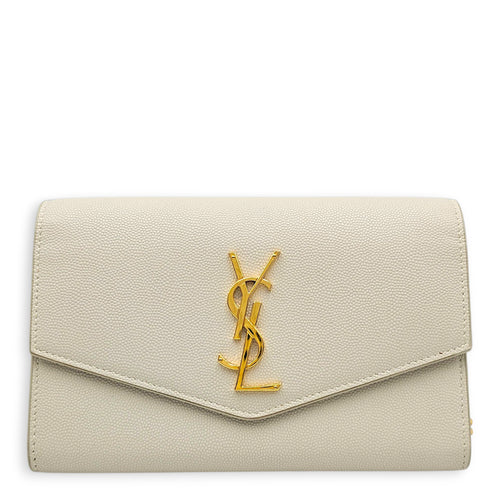 Uptown WOC Beige Crossbody Bag in Calfskin Gold hardware