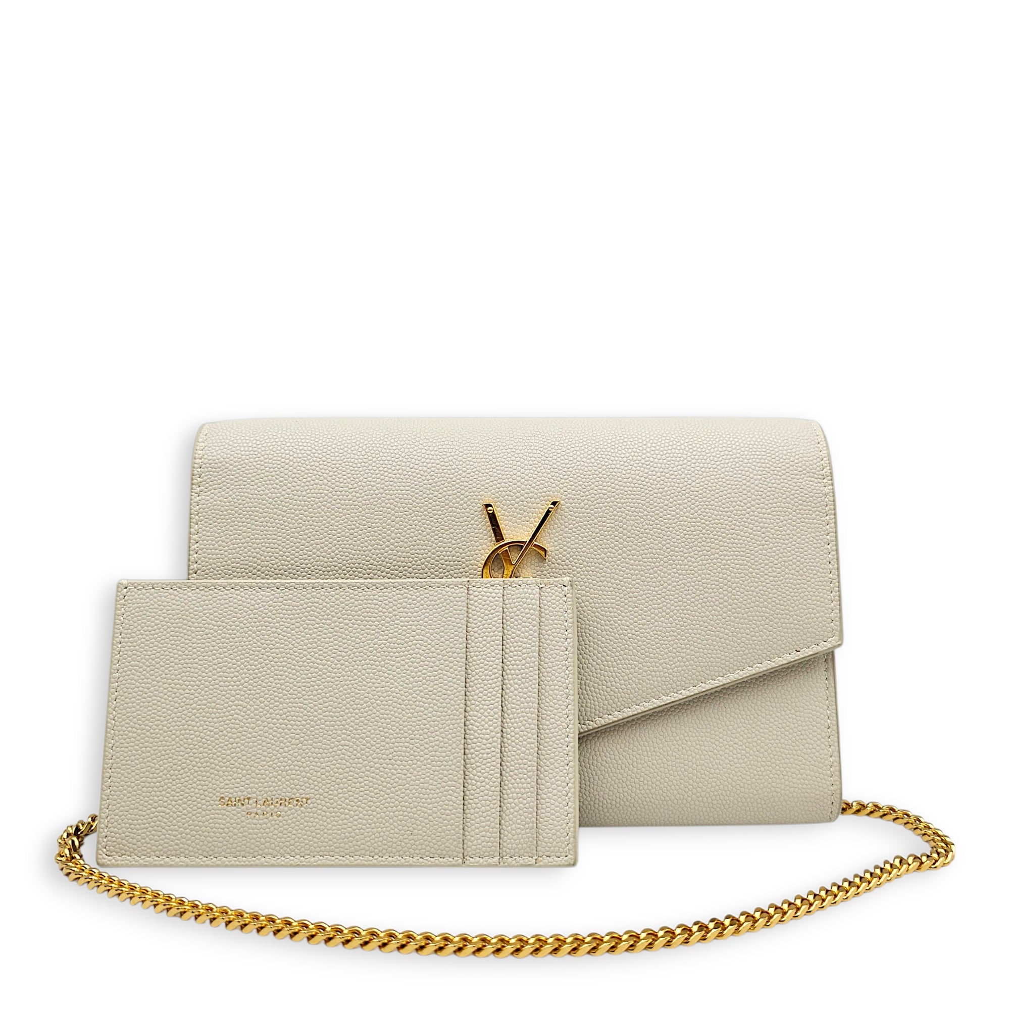 Uptown WOC Beige Crossbody Bag in Calfskin Gold hardware