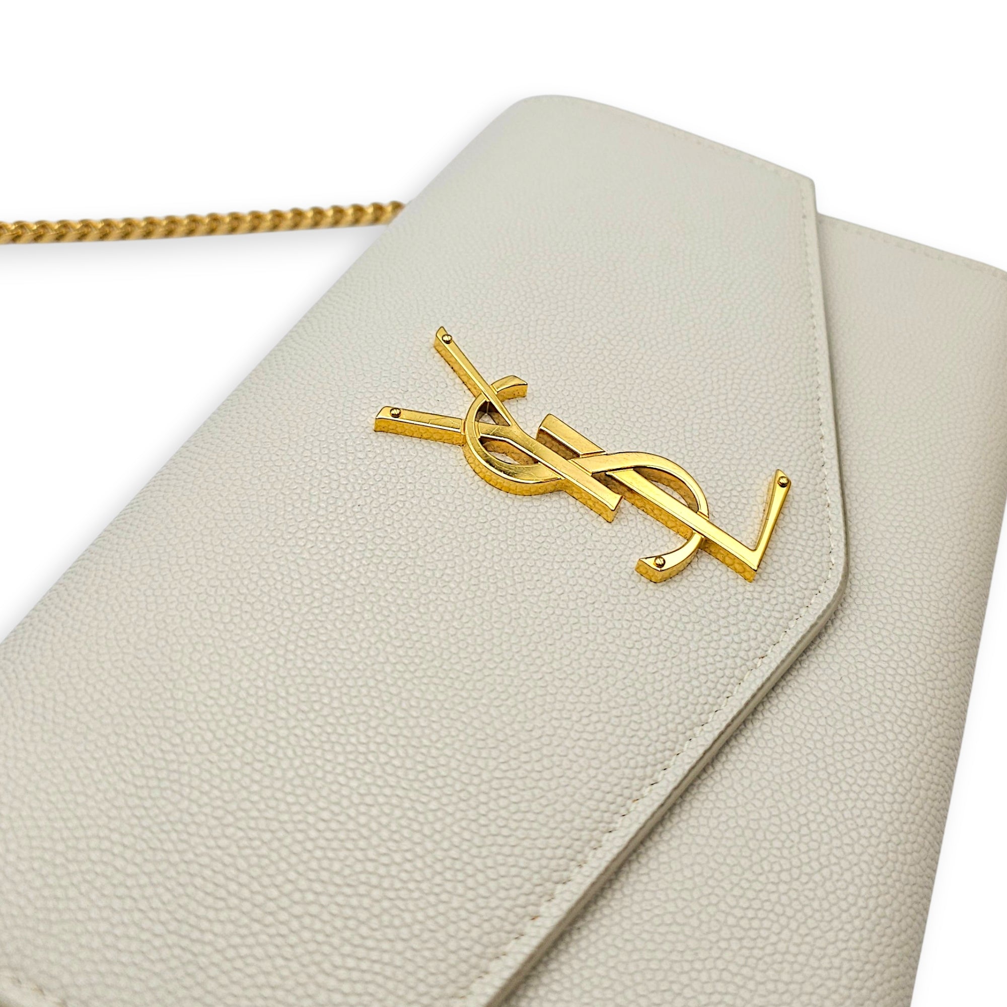 Uptown WOC Beige Crossbody Bag in Calfskin Gold hardware