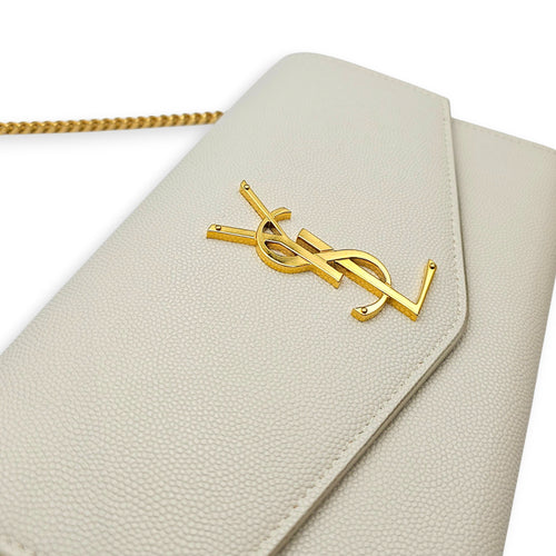 Uptown WOC Beige Crossbody Bag in Calfskin Gold hardware