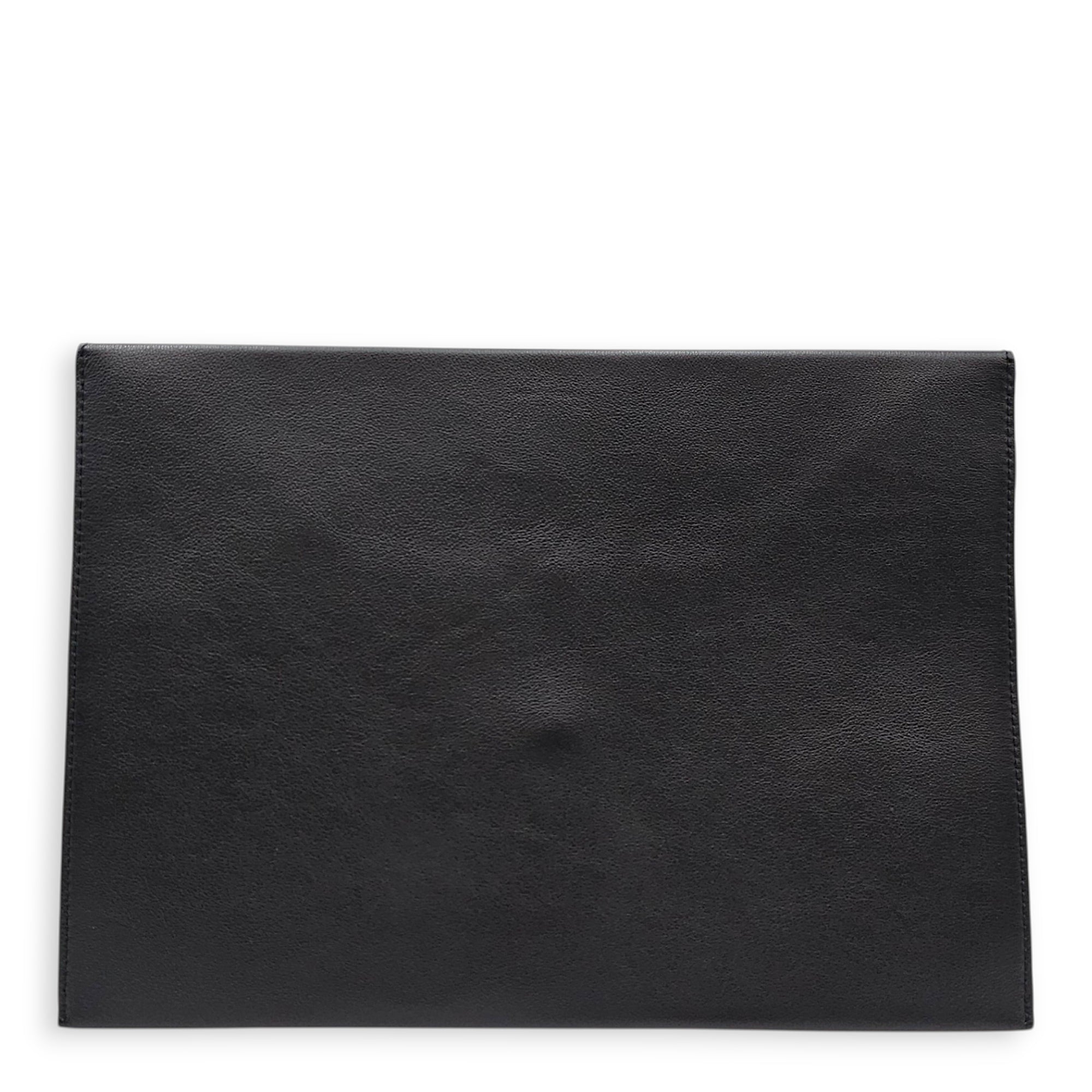 Magritte Collection 16cm  Black Clutch in Lambskin Silver hardware CL2605-21439 2