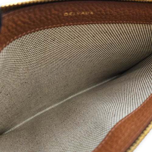 Pin D 24cm  Brown Clutch in Calfskin Gold hardware CL2605-21440 6