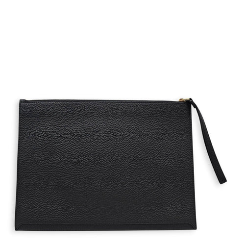Pin D  30cm Black Clutch in Calfskin Gold hardware CL2605-21442 2