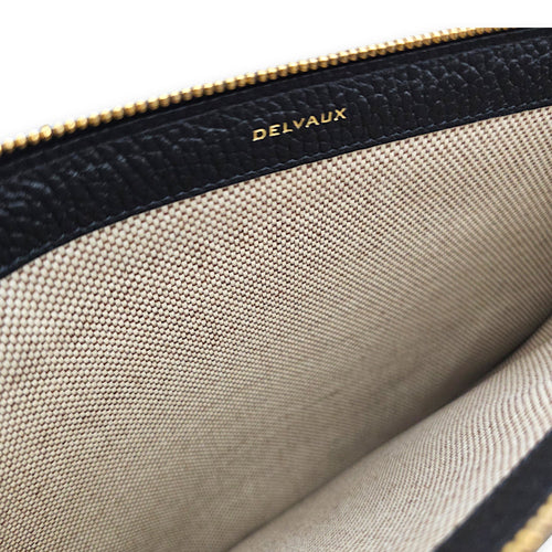 Pin D  30cm Black Clutch in Calfskin Gold hardware CL2605-21442 6