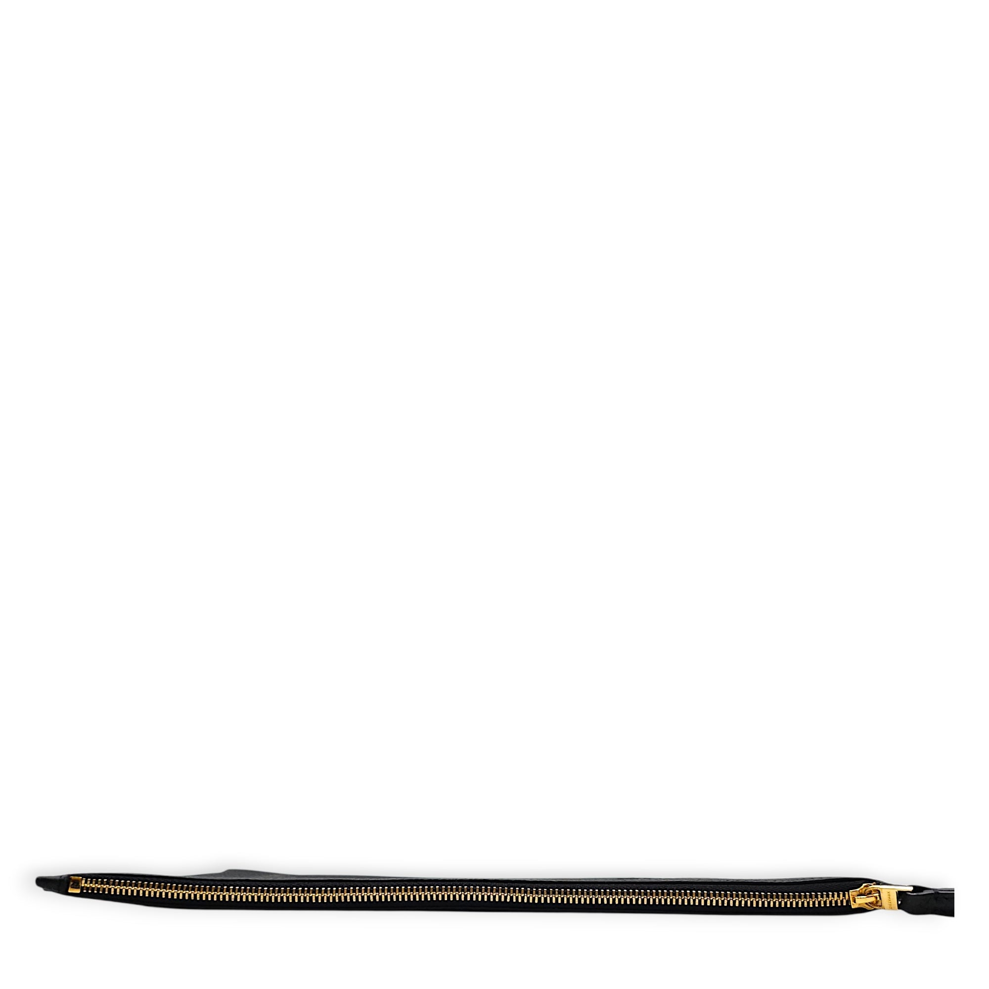 Pin D  30cm Black Clutch in Calfskin Gold hardware CL2605-21442 5