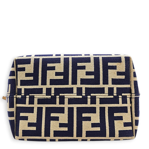 Mini Roll FF Jacquard Blue Top Handle Bag in Canvas Gold hardware