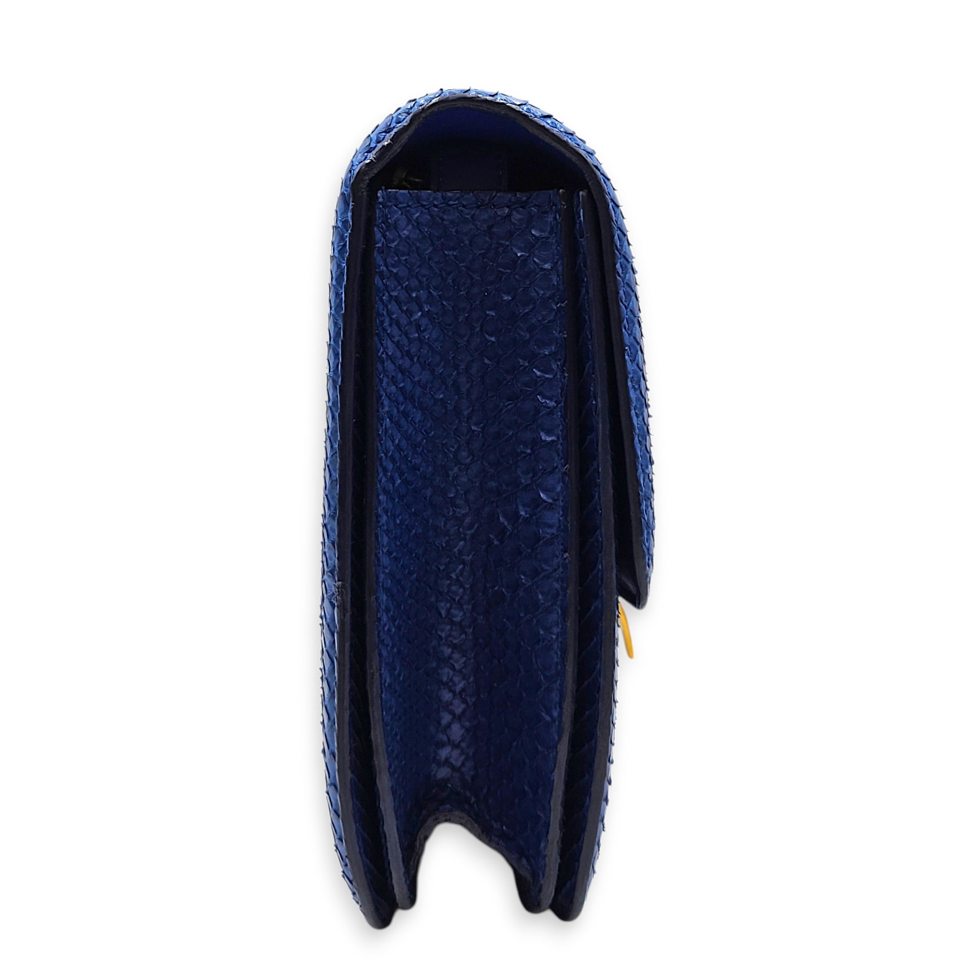Classic Box Medium Blue Crossbody Bag in Python Leather Gold hardware CL2605-21447 5