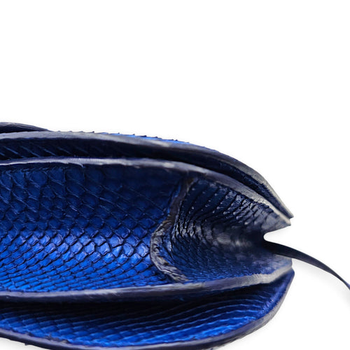 Classic Box Medium Blue Crossbody Bag in Python Leather Gold hardware CL2605-21447 9