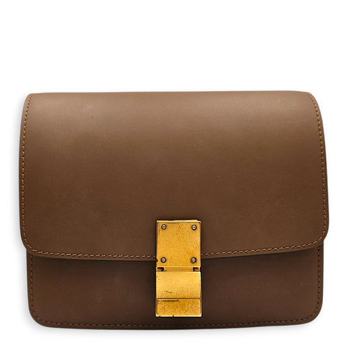 Classic Box Teen Flap 17 cm Brown Crossbody Bag in Calfskin Gold hardware CL2605-21448 1