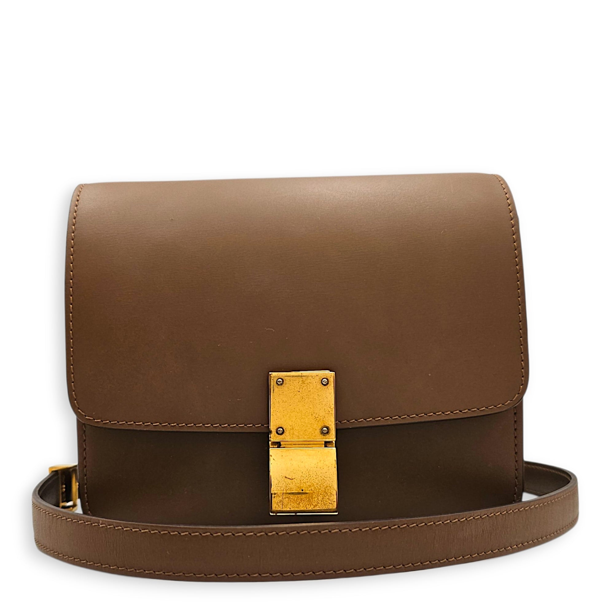 Classic Box Teen Flap 17 cm Brown Crossbody Bag in Calfskin Gold hardware CL2605-21448 3