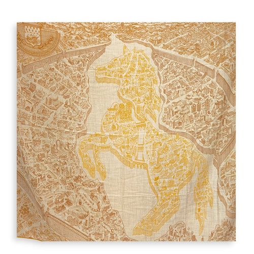 La Nouvelle Cite Cavaliere 140 Naturel/Ocre/Cuir Shawl CL2605-21460 2