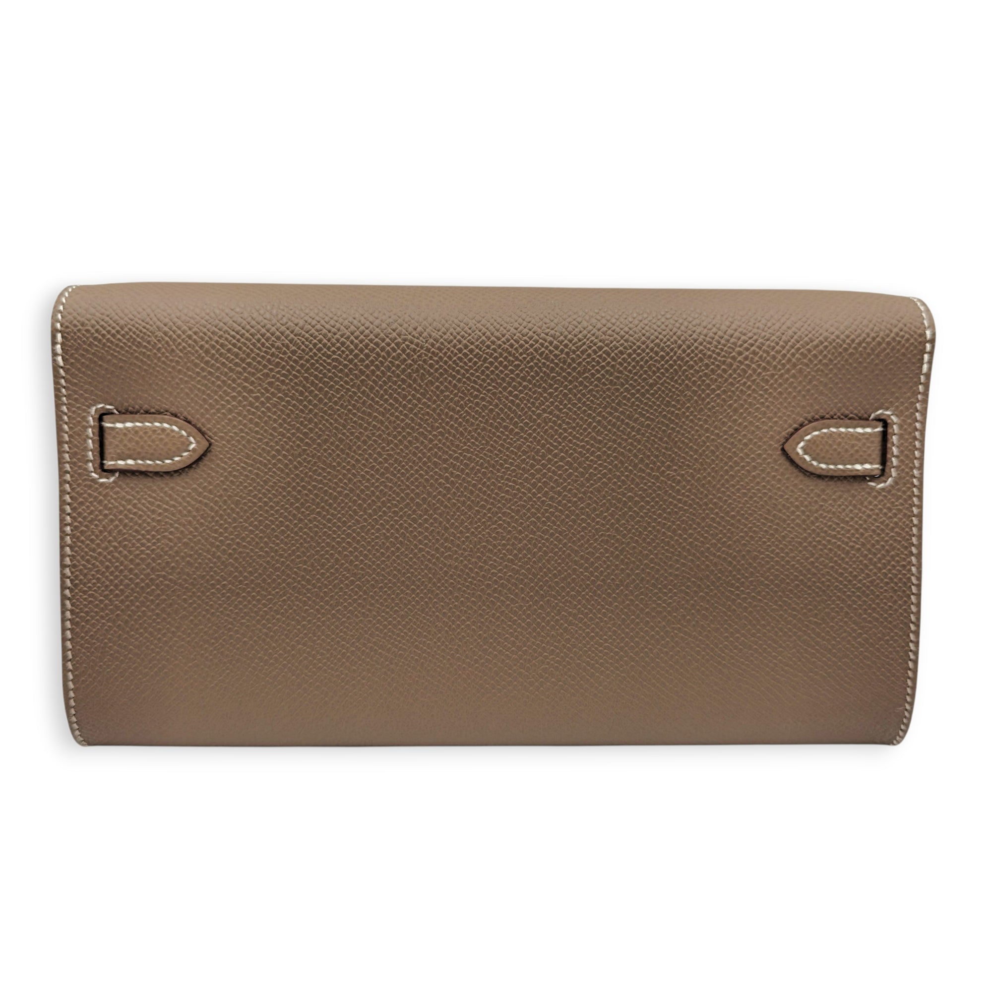 Kelly To Go Etoupe Wallet in Epsom Gold hardware