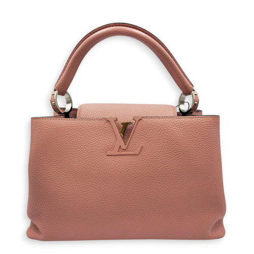 Capucines Medium Pink Shoulder Bag in Taurillon Leather Silver hardware CL2605-21473 1