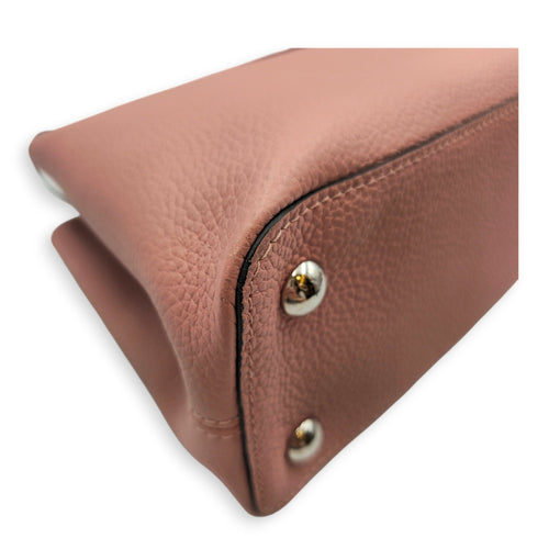Capucines Medium Pink Shoulder Bag in Taurillon Leather Silver hardware CL2605-21473 12