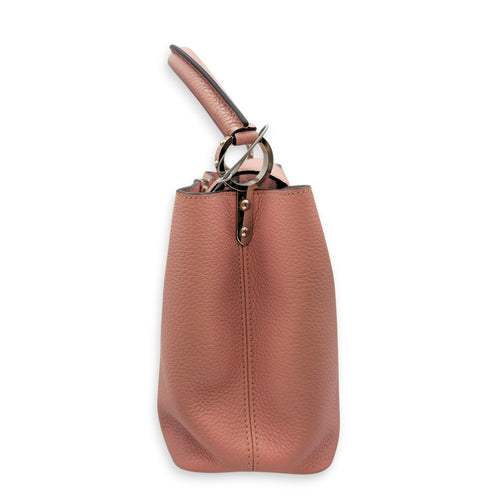 Capucines Medium Pink Shoulder Bag in Taurillon Leather Silver hardware CL2605-21473 3