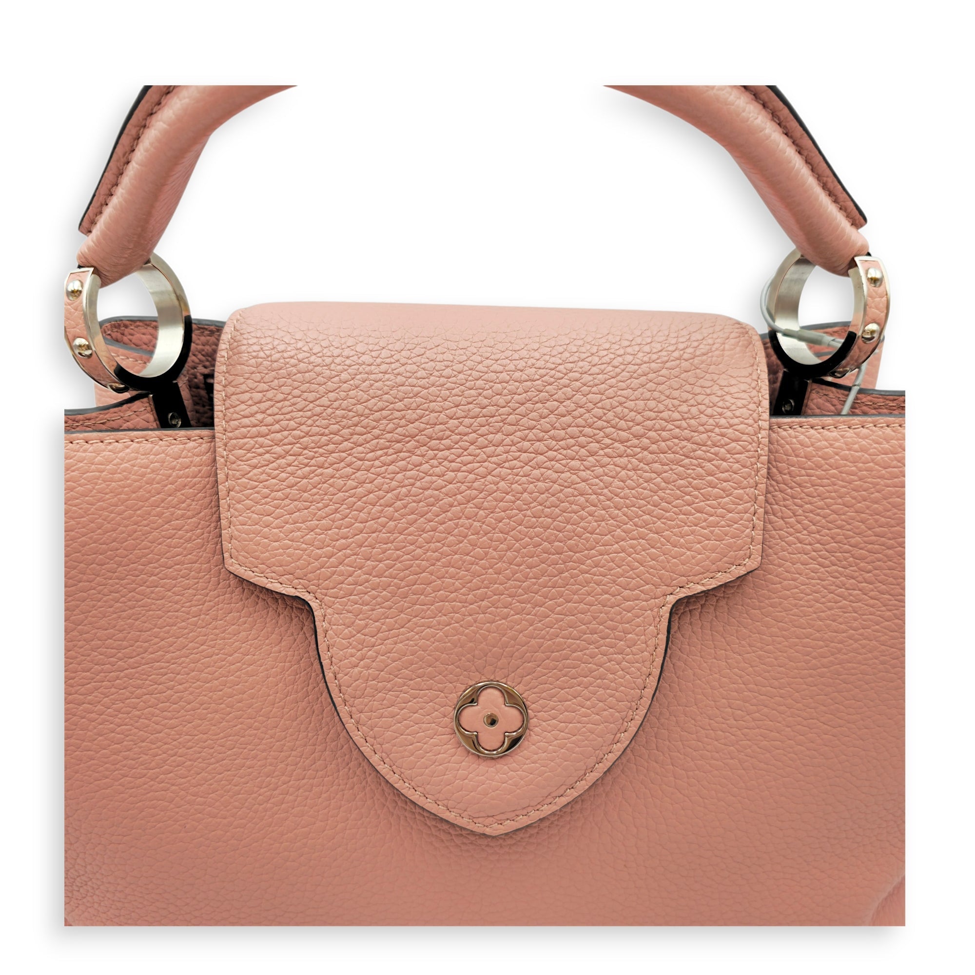 Capucines Medium Pink Shoulder Bag in Taurillon Leather Silver hardware CL2605-21473 7