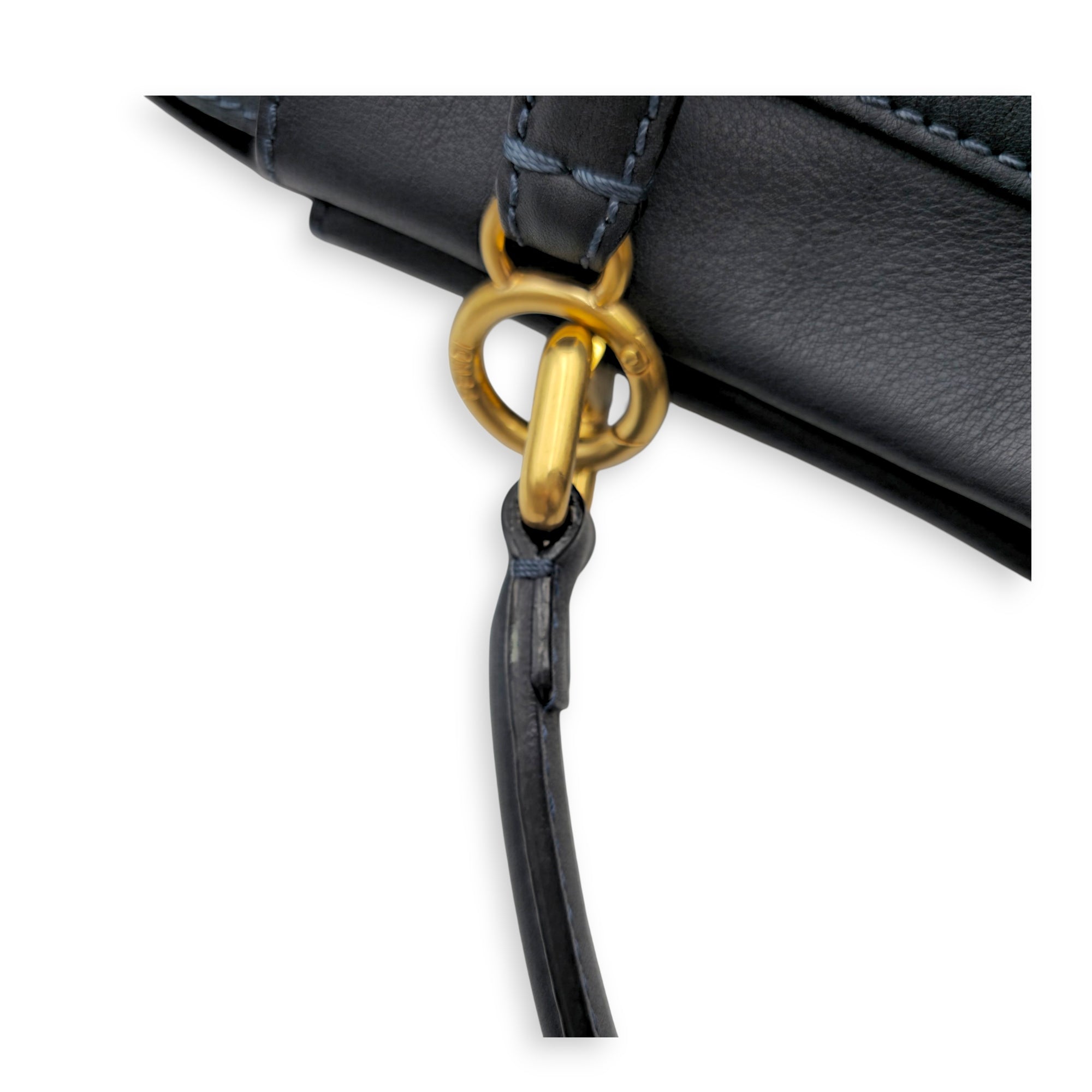 Peekaboo 40cm Blue Shoulder Bag in Calfskin Gold hardware CL2605-21474 14