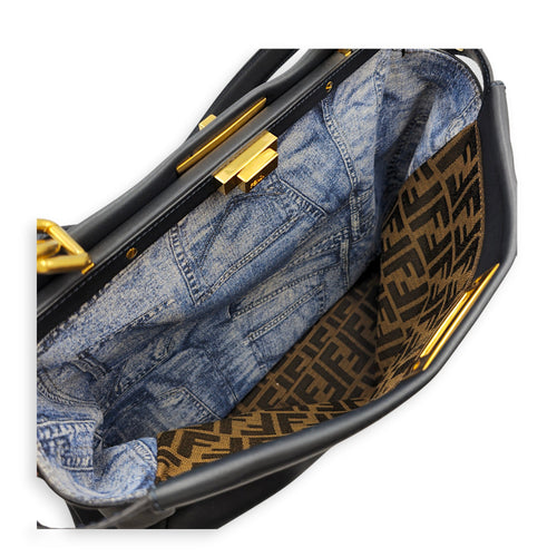 Peekaboo 40cm Blue Shoulder Bag in Calfskin Gold hardware CL2605-21474 7
