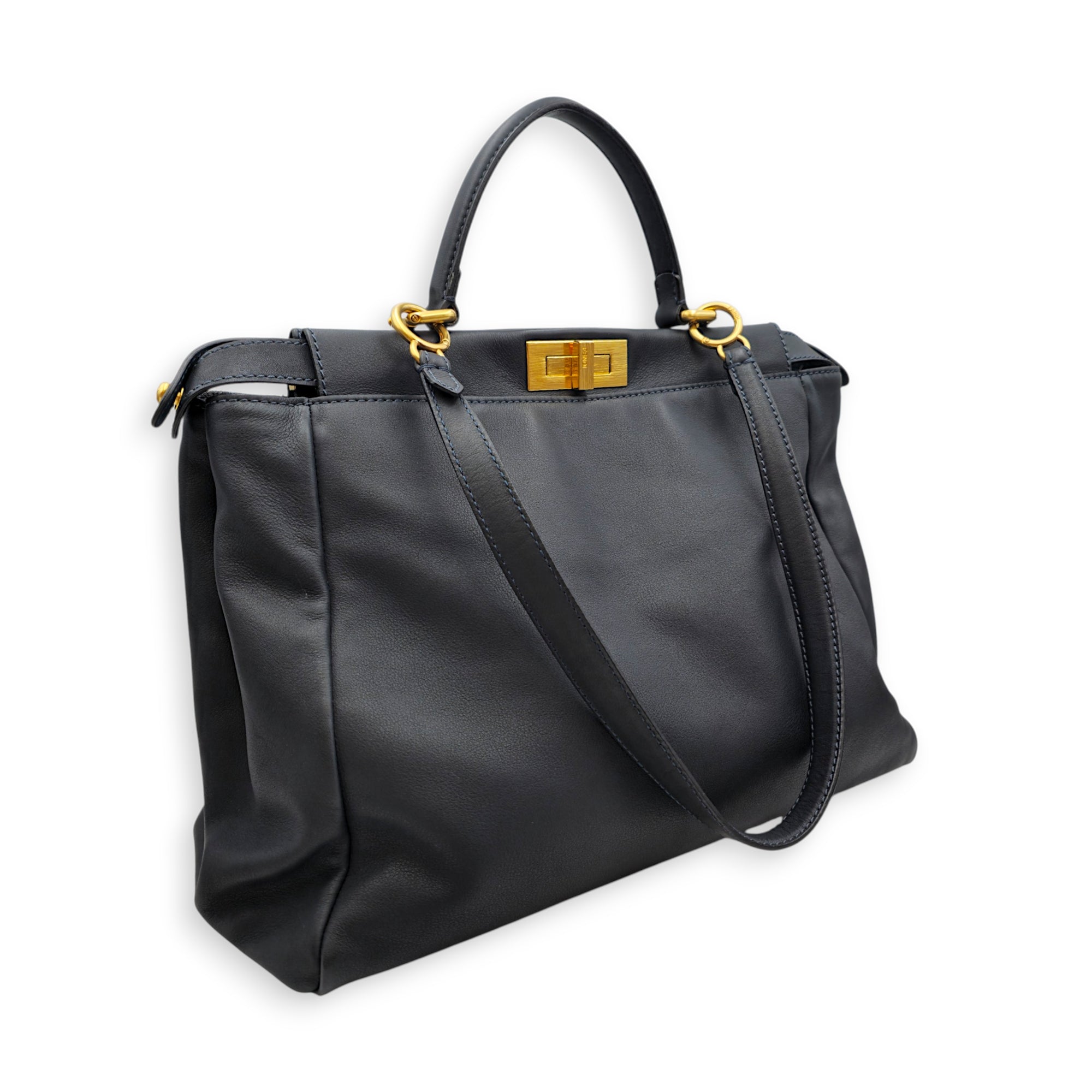 Peekaboo 40cm Blue Shoulder Bag in Calfskin Gold hardware CL2605-21474 3