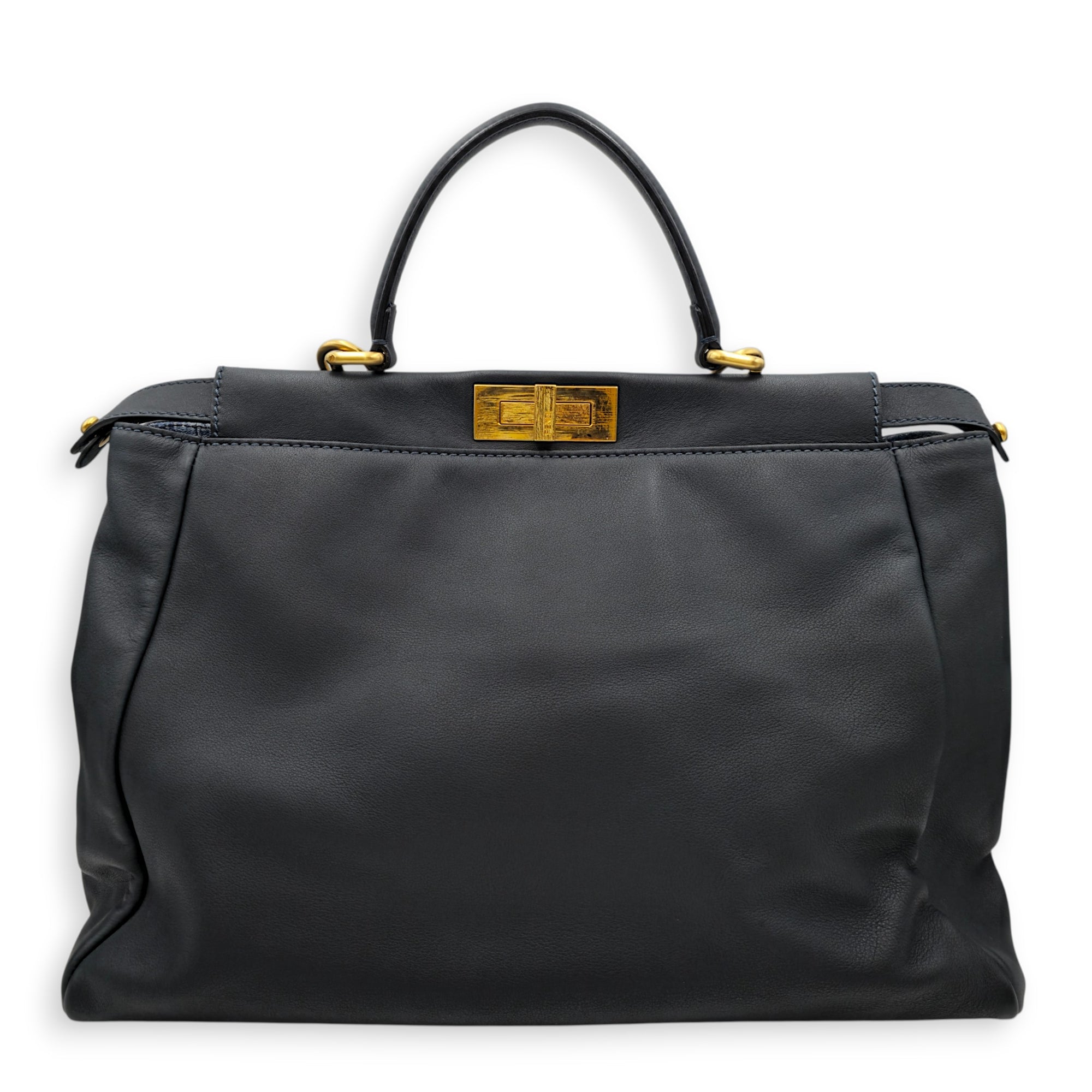 Peekaboo 40cm Blue Shoulder Bag in Calfskin Gold hardware CL2605-21474 2