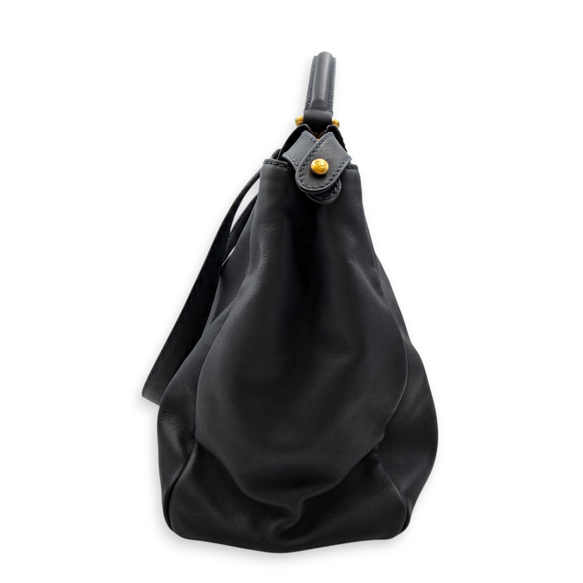 Peekaboo 40cm Blue Shoulder Bag in Calfskin Gold hardware CL2605-21474 5