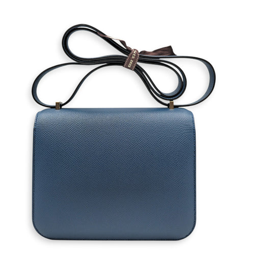 Constance 18 Blue agate/Gris mouette in Epsom Palladium hardware