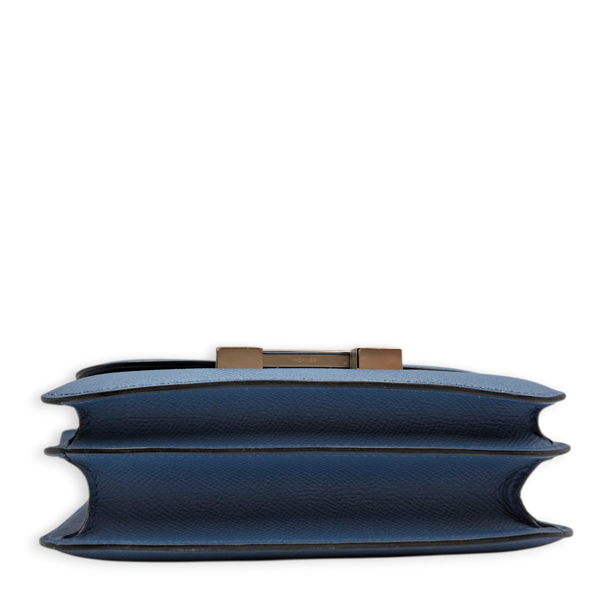 Constance 18 Blue agate/Gris mouette in Epsom Palladium hardware