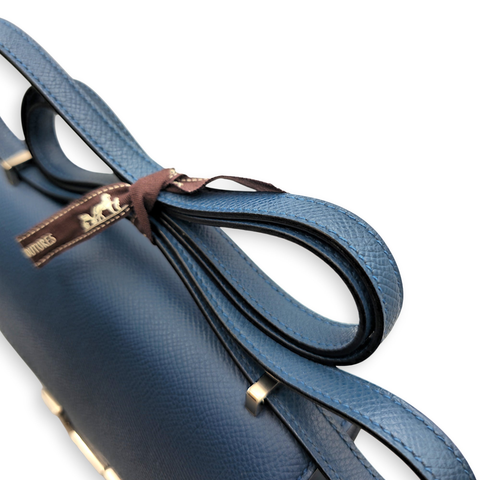 Constance 18 Blue agate/Gris mouette in Epsom Palladium hardware