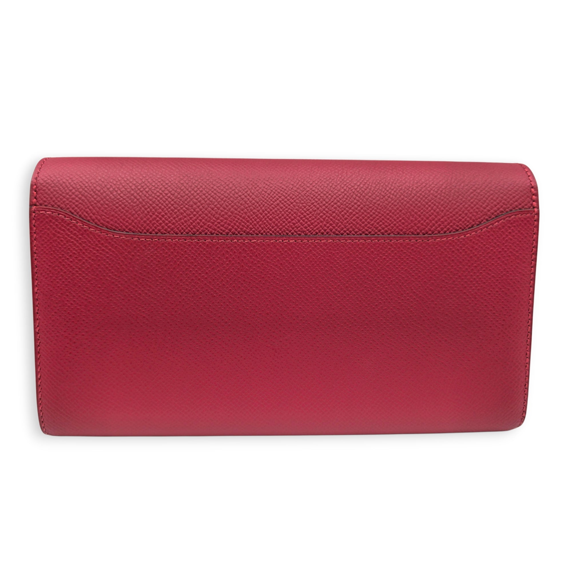 Constance Rouge Grenate Wallet in Epsom Enamel hardware