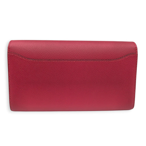 Constance Rouge Grenate Wallet in Epsom Enamel hardware