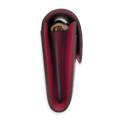 Constance Rouge Grenate Wallet in Epsom Enamel hardware CL2605-21483 3