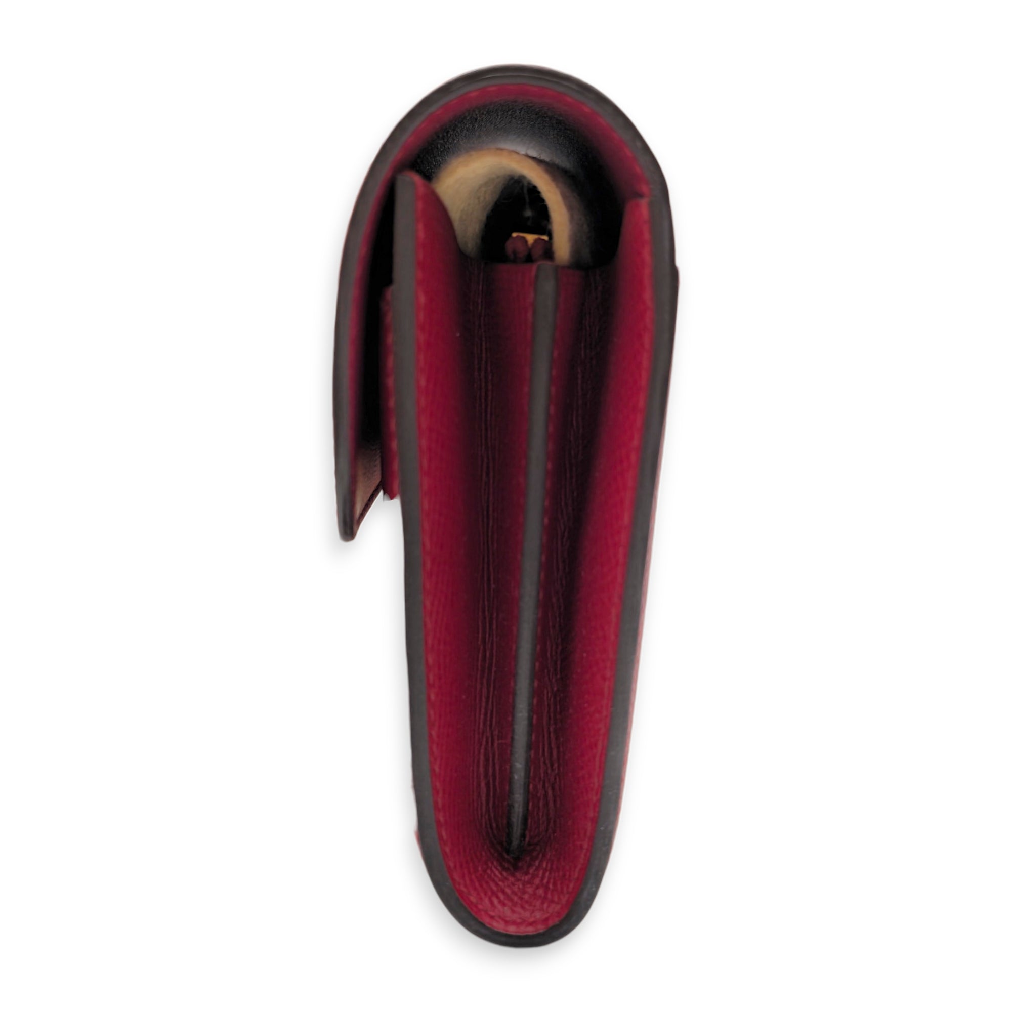 Constance Rouge Grenate Wallet in Epsom Enamel hardware