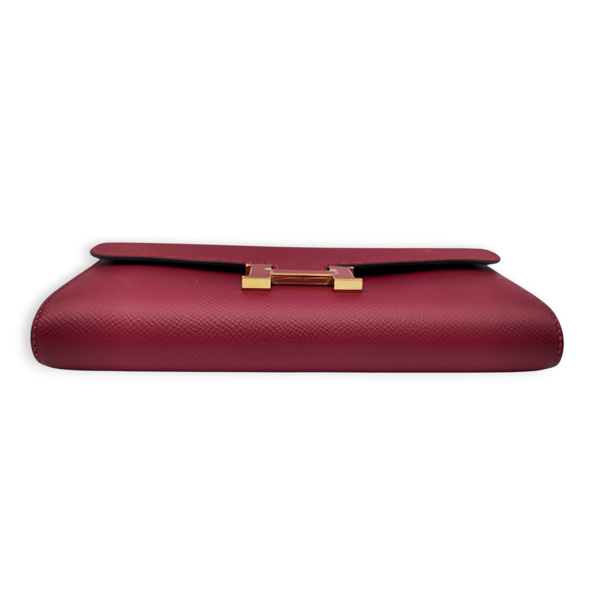 Constance Rouge Grenate Wallet in Epsom Enamel hardware