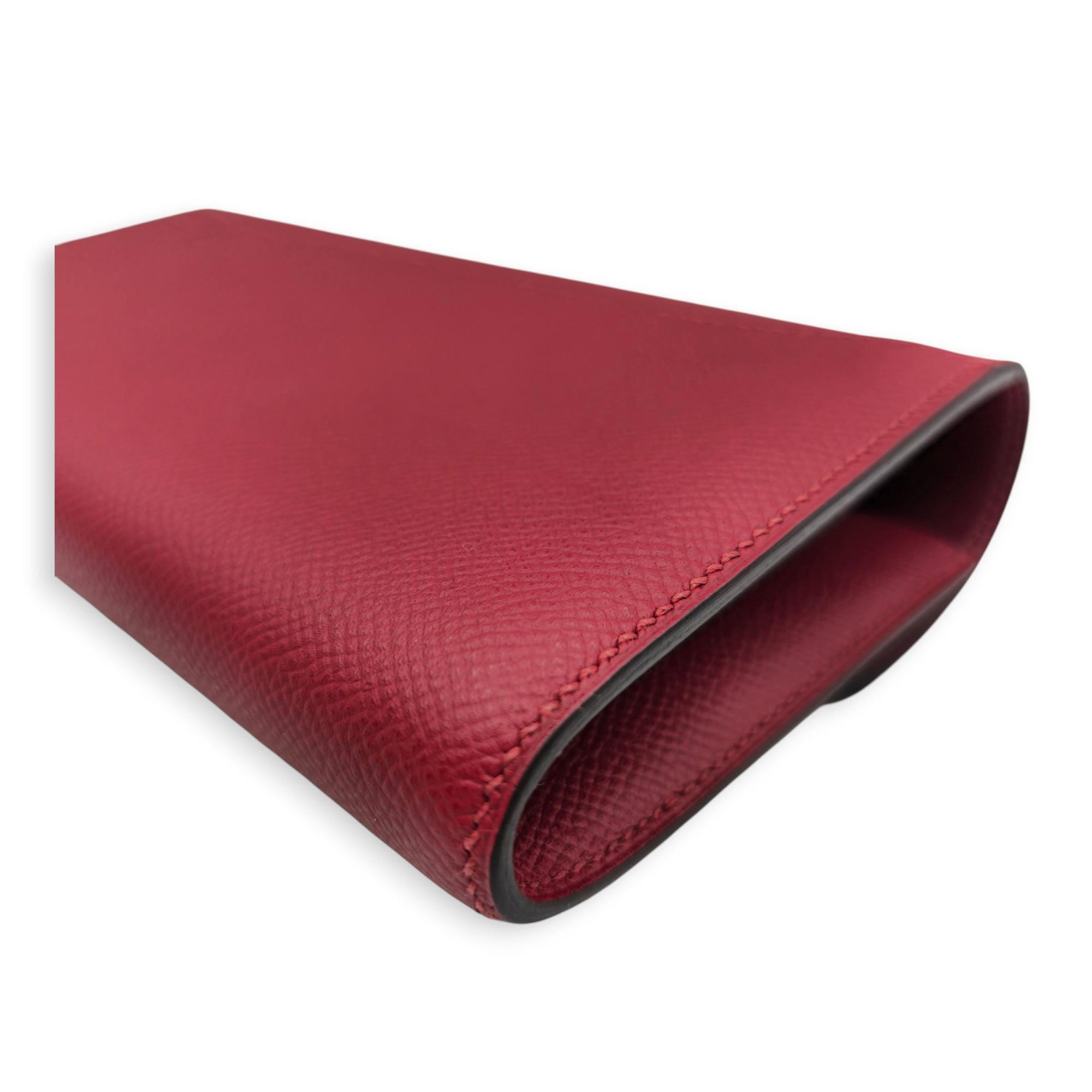 Constance Rouge Grenate Wallet in Epsom Enamel hardware