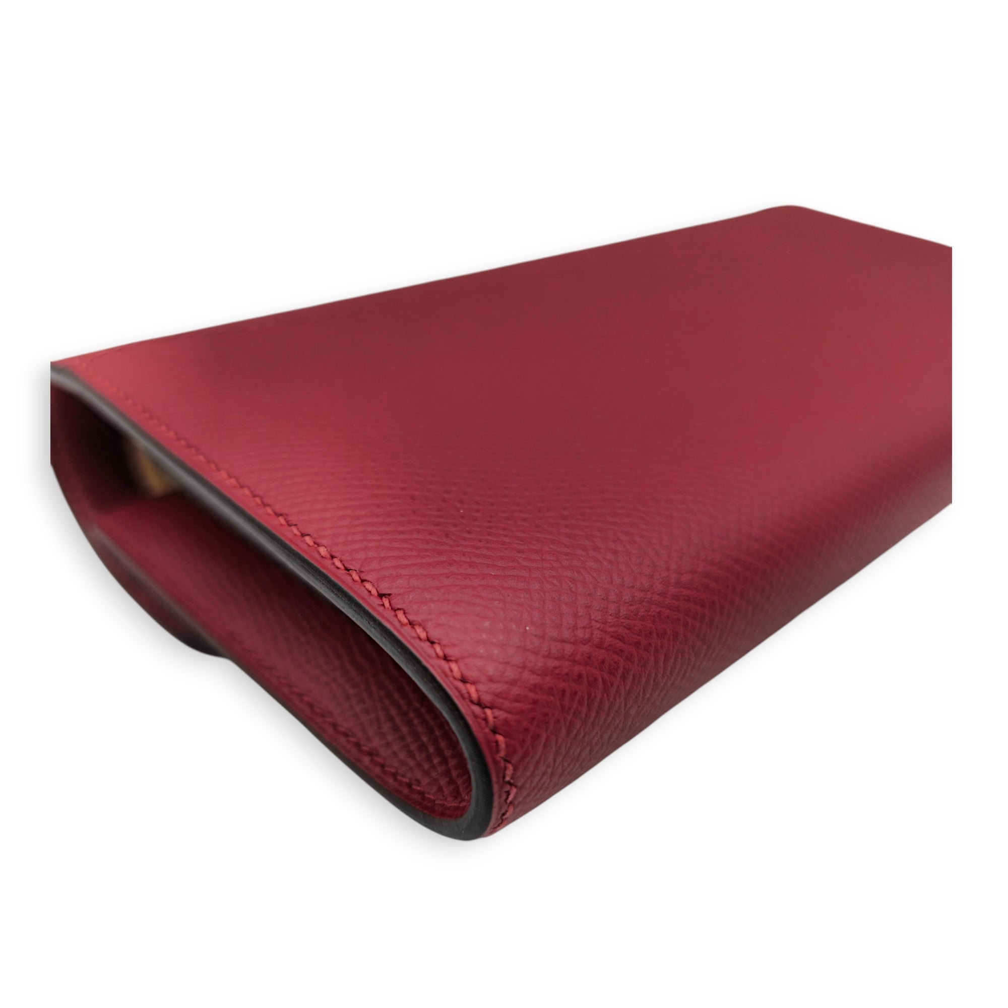 Constance Rouge Grenate Wallet in Epsom Enamel hardware