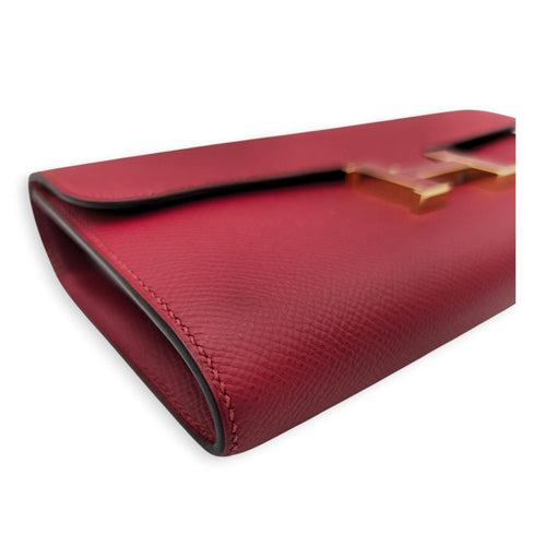 Constance Rouge Grenate Wallet in Epsom Enamel hardware