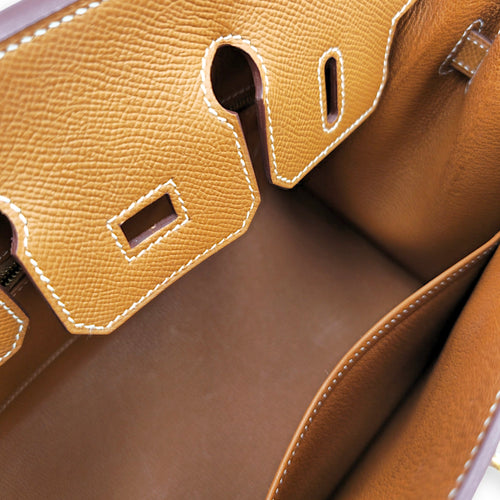 Sellier Birkin 25 Gold in Epsom Gold hardware CL2605-21487 6