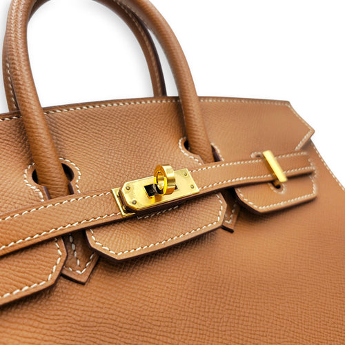 Sellier Birkin 25 Gold in Epsom Gold hardware CL2605-21487 7