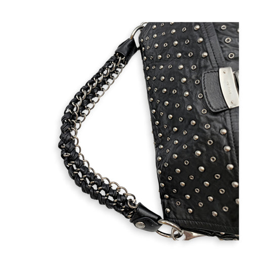 Studded 30 Black Shoulder Bag in Nappa Leather Silver hardware