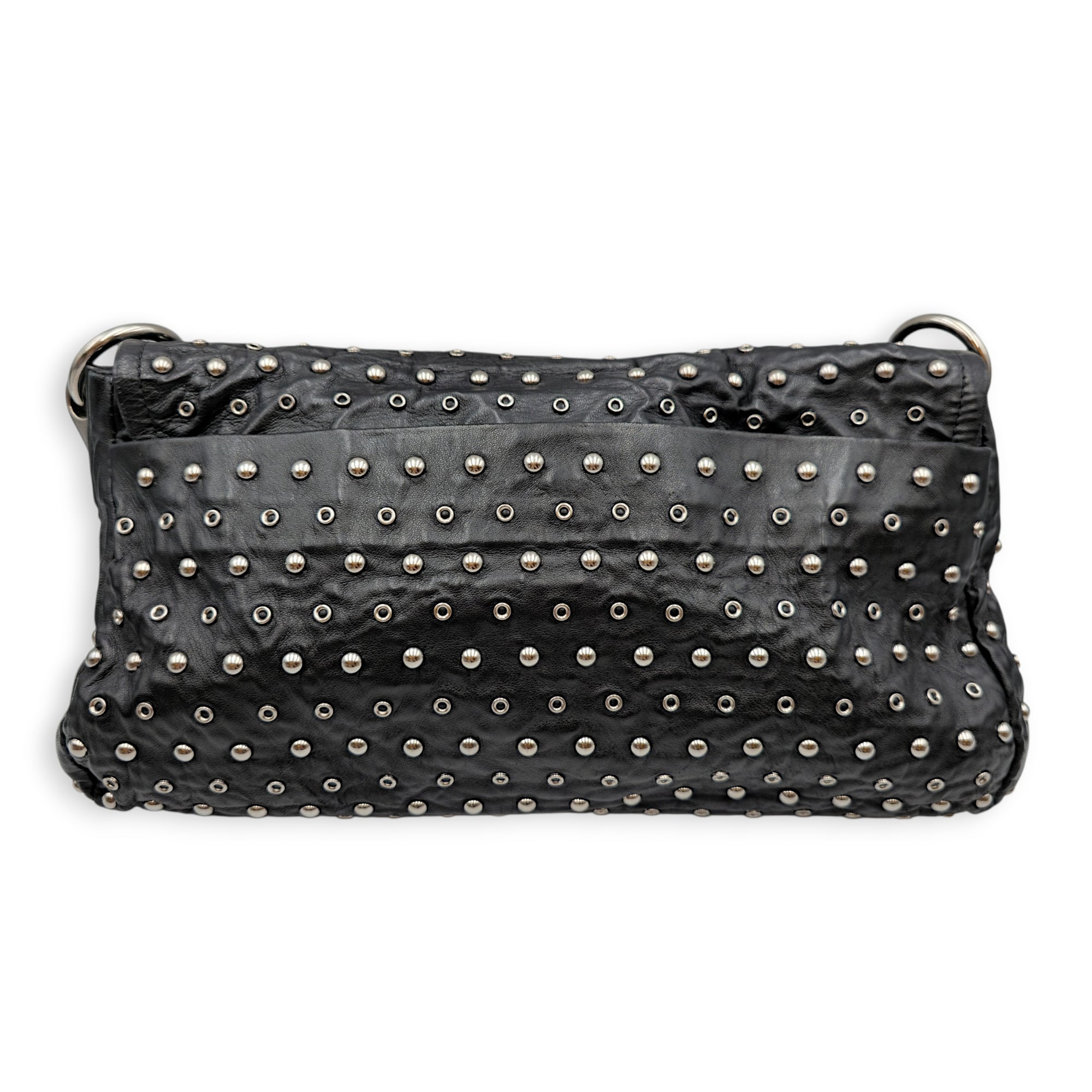 Studded 30 Black Shoulder Bag in Nappa Leather Silver hardware