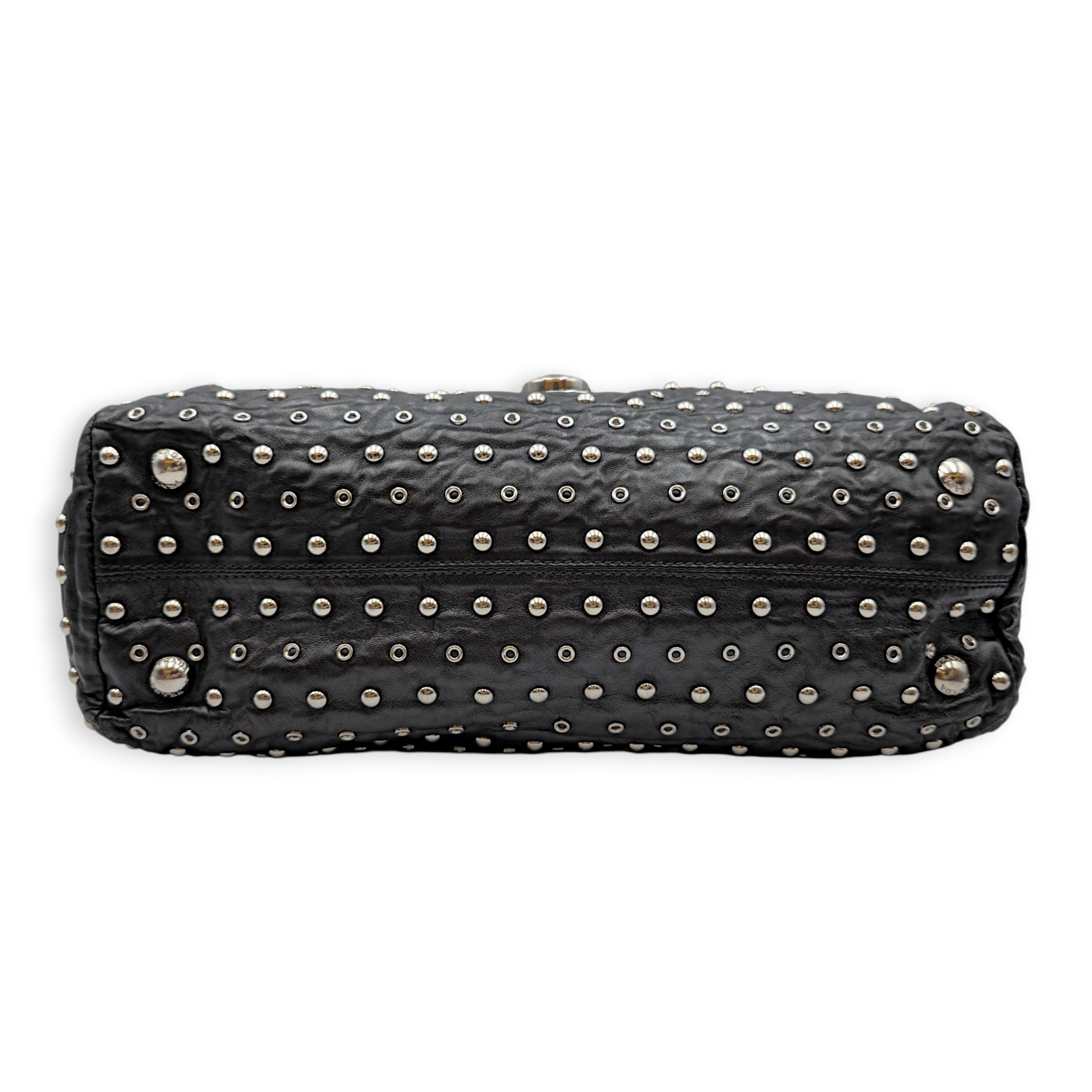 Studded 30 Black Shoulder Bag in Nappa Leather Silver hardware
