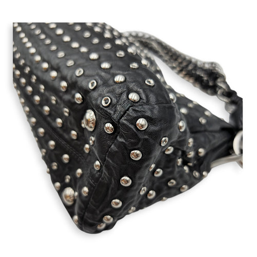 Studded 30 Black Shoulder Bag in Nappa Leather Silver hardware