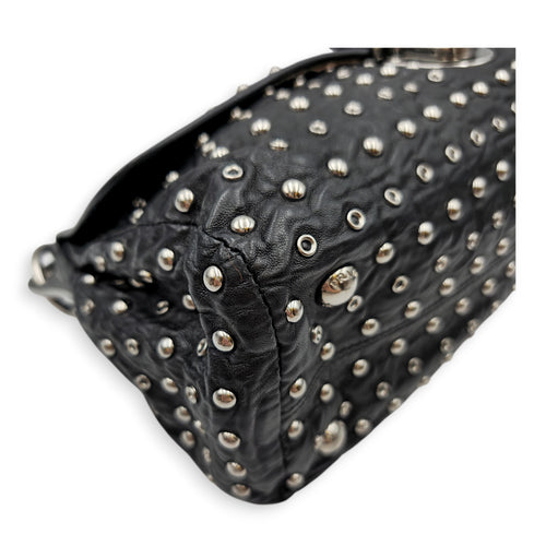 Studded 30 Black Shoulder Bag in Nappa Leather Silver hardware