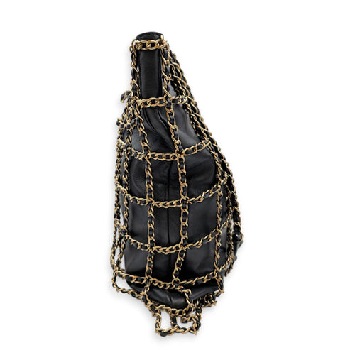Cage Shopping Tote Black Shoulder Bag in Lambskin Gold hardware CL2605-21500 5