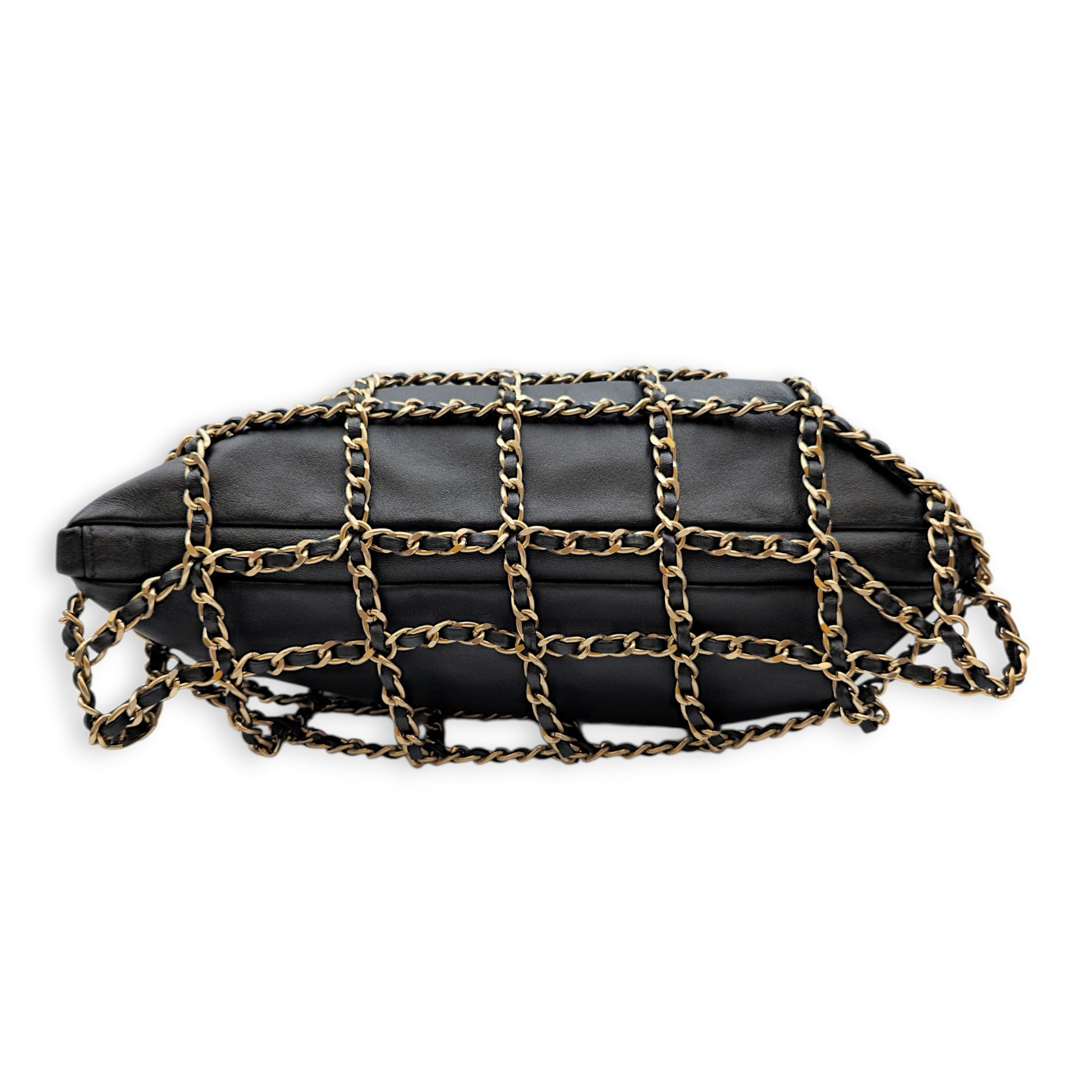 Cage Shopping Tote Black Shoulder Bag in Lambskin Gold hardware CL2605-21500 6