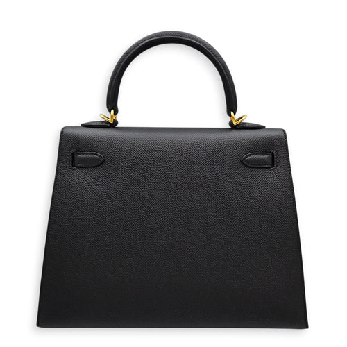 Sellier Kelly 25 Black in Epsom Gold hardware CL2605-21501 2