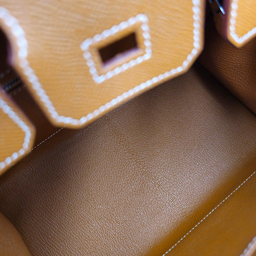 Sellier Birkin 25 Gold in Epsom Palladium hardware CL2605-21502 6