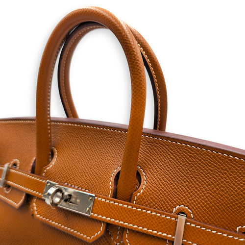 Sellier Birkin 25 Gold in Epsom Palladium hardware CL2605-21502 7